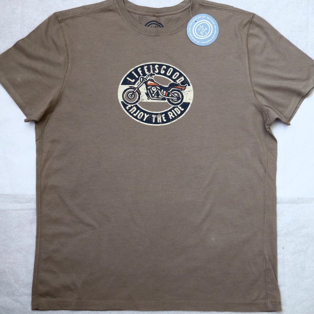 Life is Good Enjoy Ride Motorcycle Sleep T Shirt Men’s S New